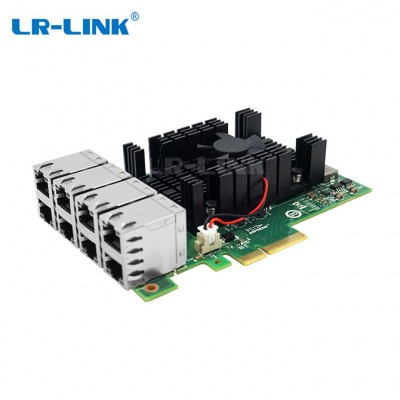 8*RJ45  10/100/1000Mbps PCIe x4 Eight Port Copper Industry PoE Ethernet Card For Industrial Camera